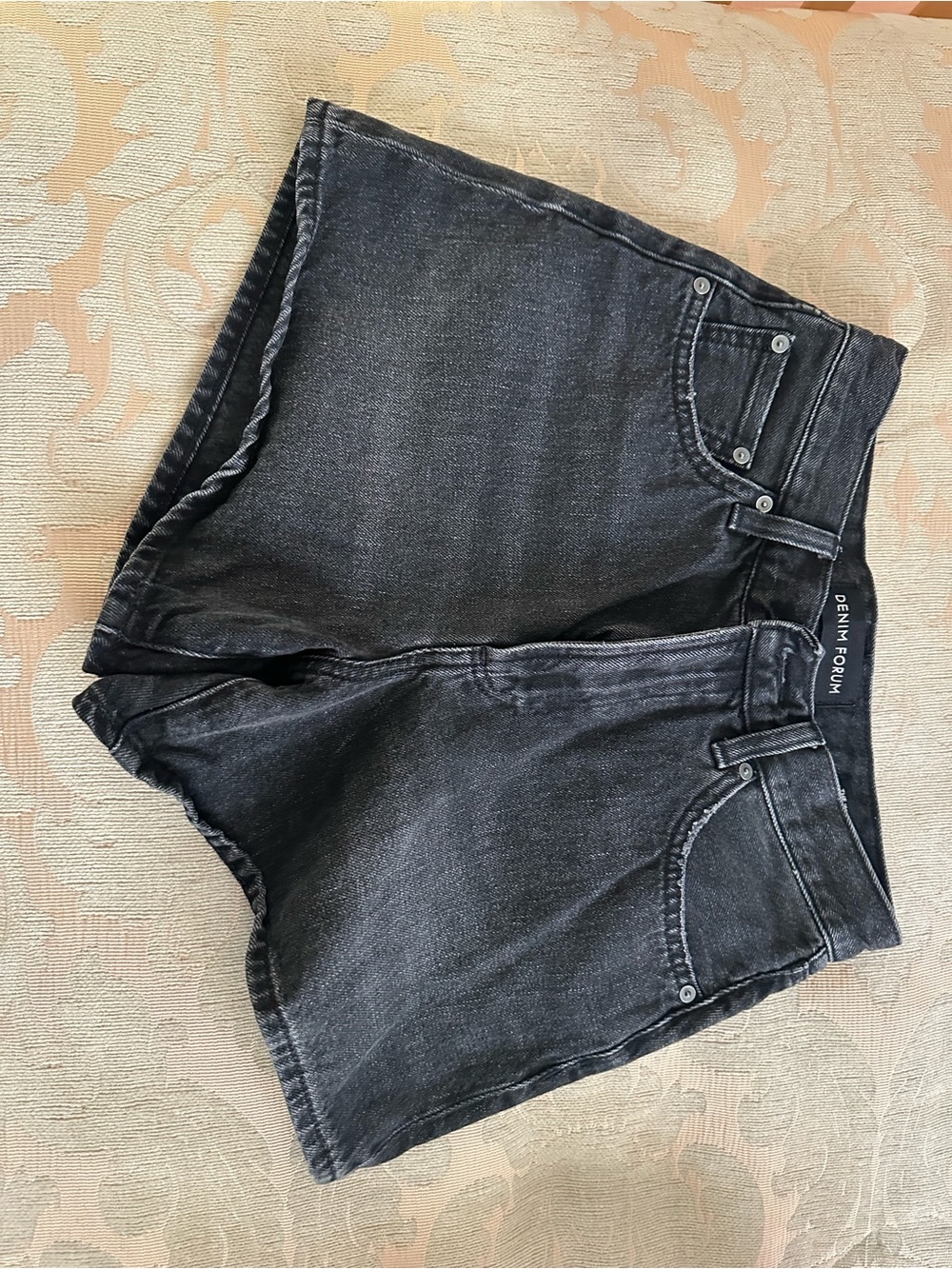 Denim Forum Women's Black Wash High-Rise Denim Shorts